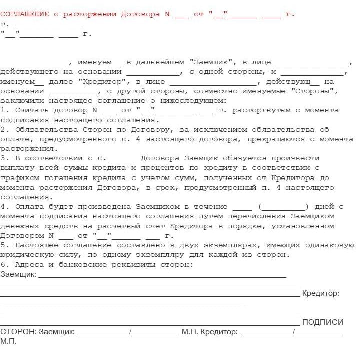 Предложение о расторжении договора аренды по соглашению сторон образец